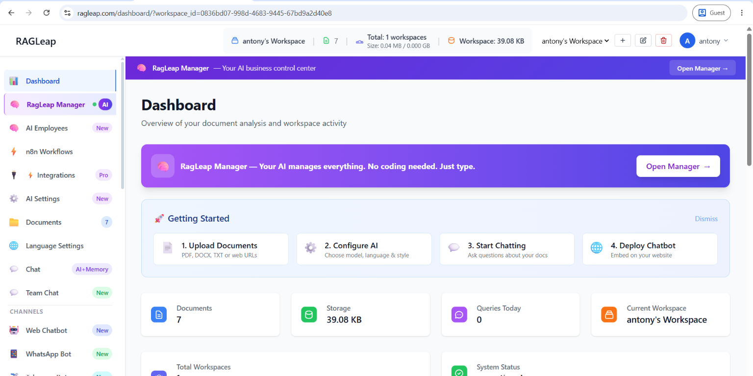 The Complete RagLeap Guide — Every Feature, Step by Step