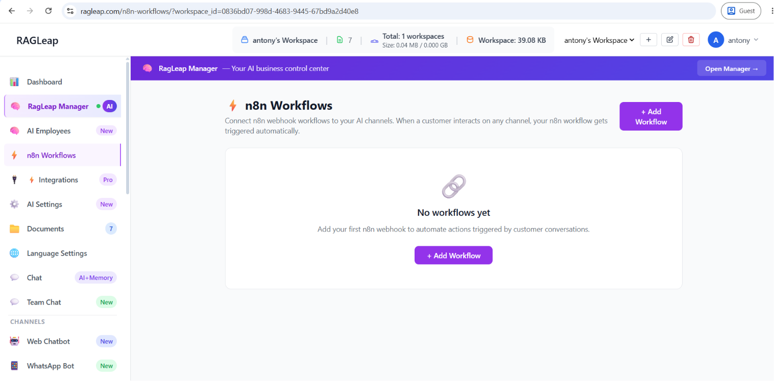 n8n workflow automation integration